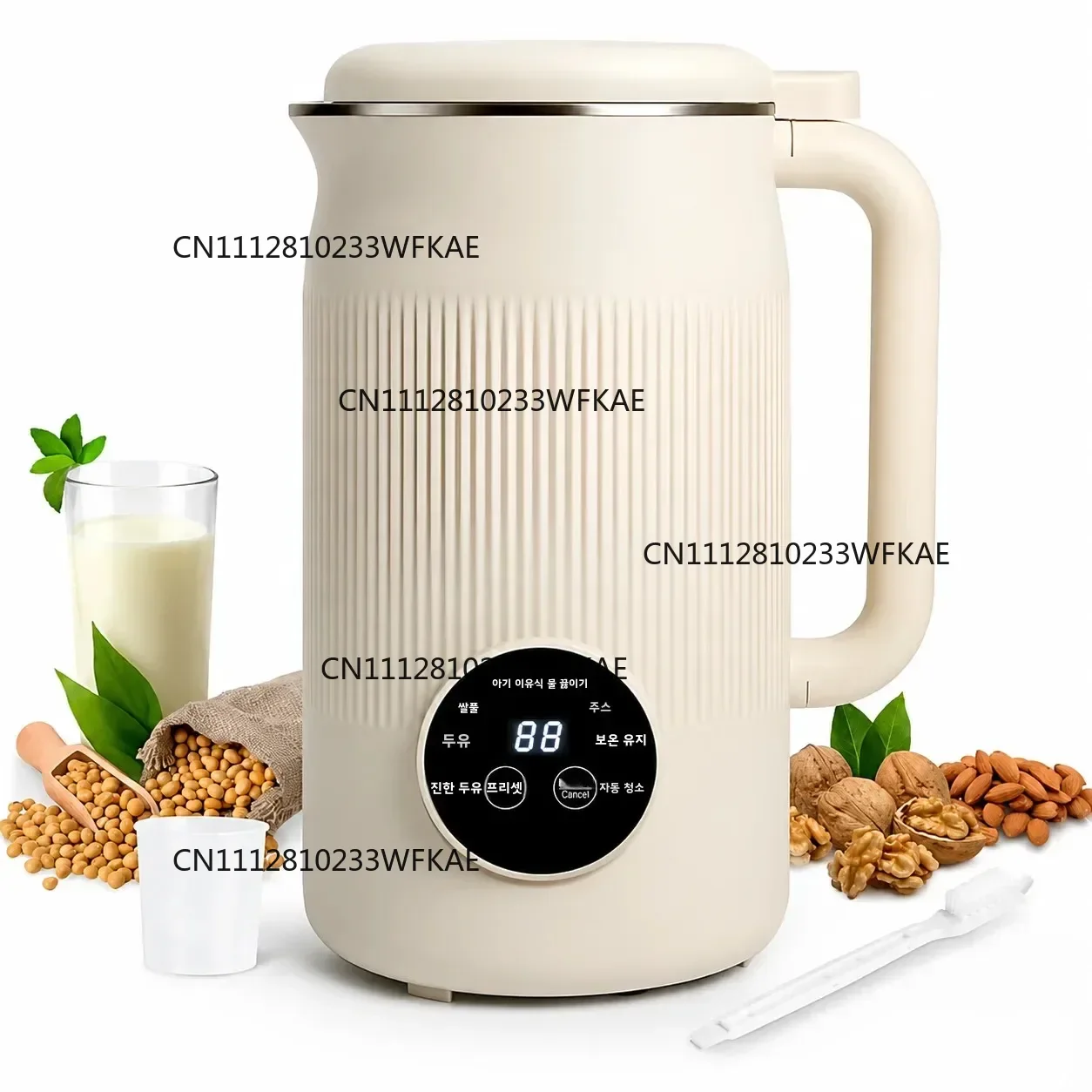 Upgraded Fully Automatic Soy Milk Machine LCD Touch Screen No-wash Milkshake Machine Household 1.2L Filter-free Soy Milk Machine