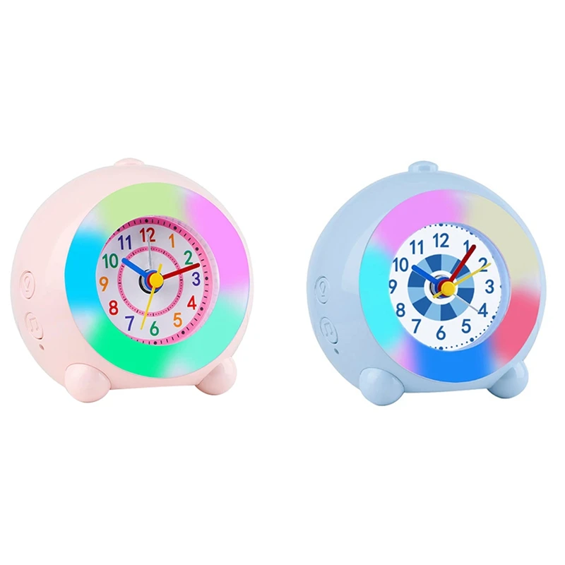 Children's Silent Alarm Clock Peach Bedroom Bedside Alarm Clock Cute Cartoon Desktop Clock Learning Electronic Clock Durable B