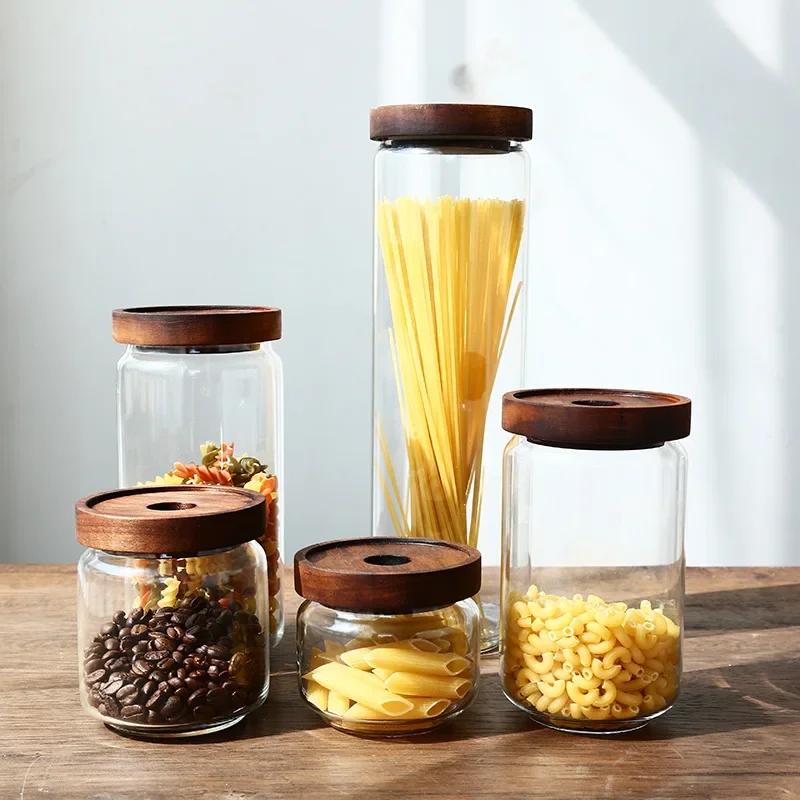 Tea Coffee Sugar Storage Jars Hermetic Containers for Food Sealed Container Glass Jar With Lid Pots Airtight Cereals Mason Cans