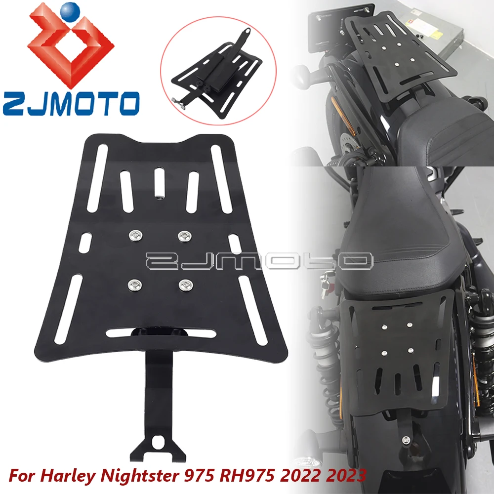 black-motorcycle-luggage-carrier-steel-bracket-rear-solo-seat-fender-luggage-rack-holder-for-harley-nightster-975-rh975-2022-up