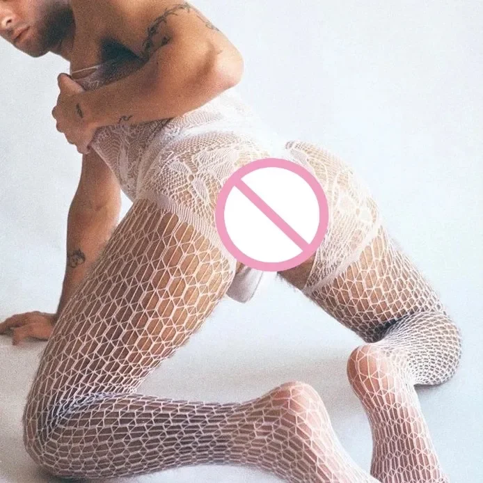 Sexy Underwear For Men\'s Fishnet Lingerie Underwear Male Pantyhose Body stocking Guy Sexy Teddy Bodysuit Crotchless Sleepwear