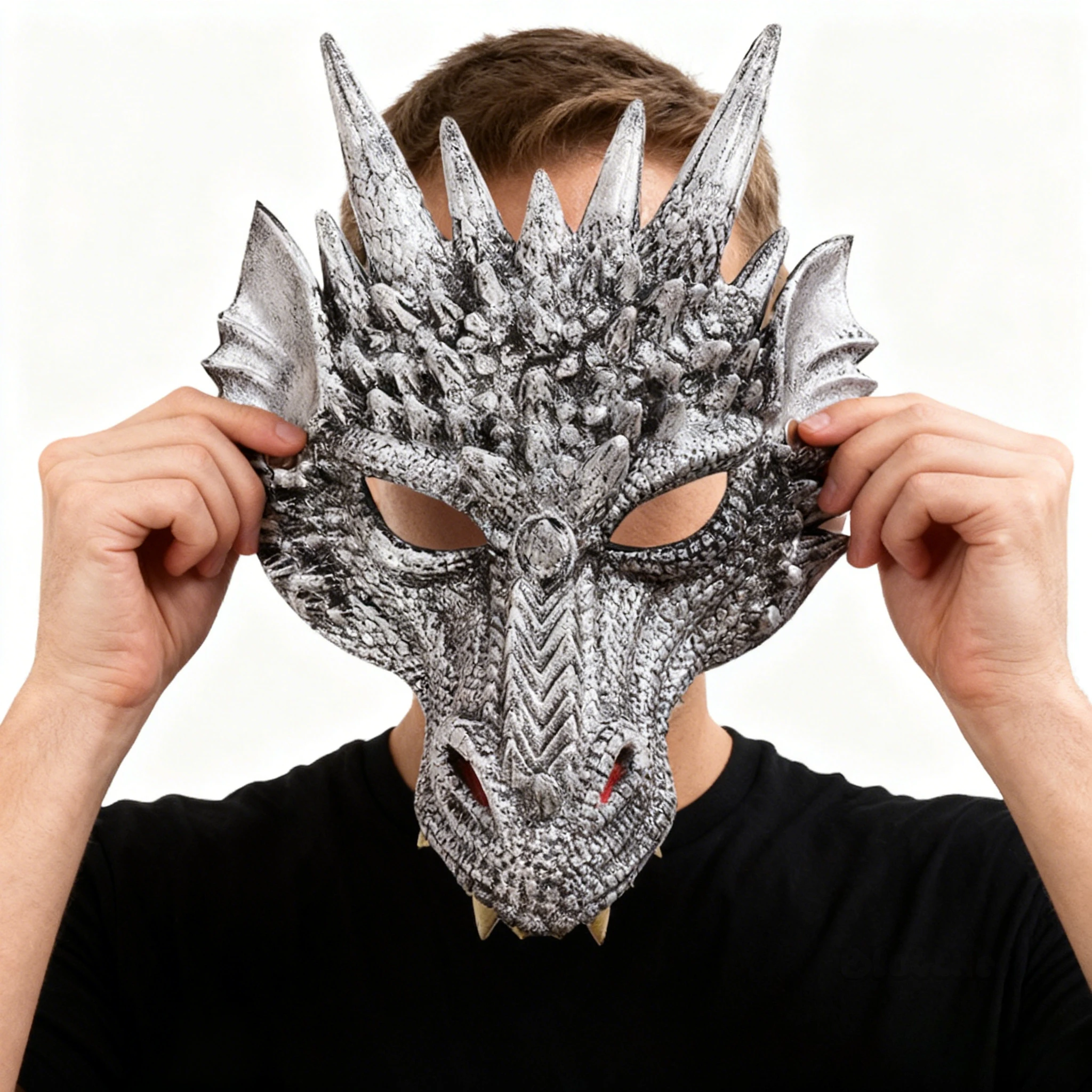 PU Foam Dragon Mask 3D Cosplay Accessory Carnival Party Masquerade Costume Prop for Men and Women