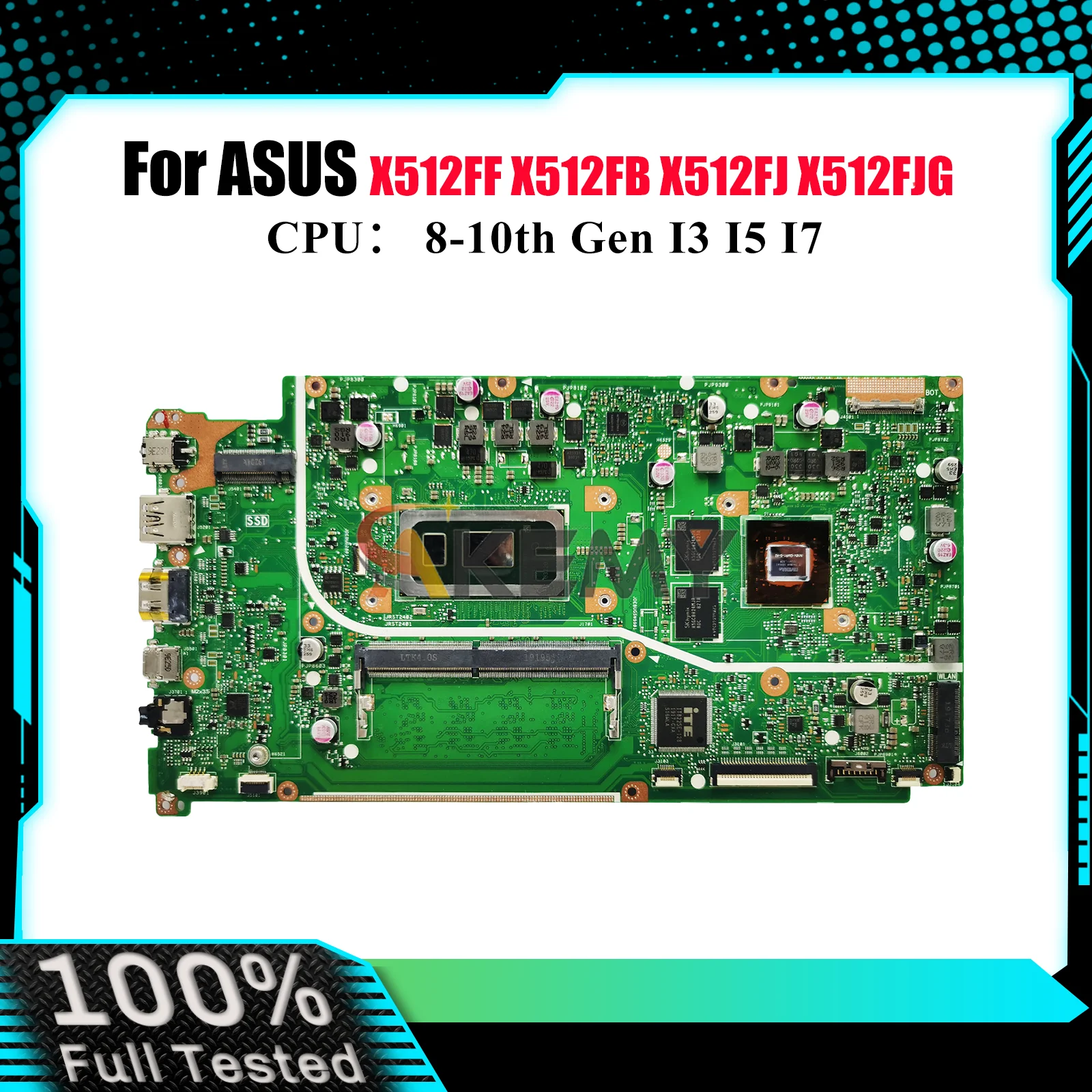 

X512FF Материнская плата для ноутбука ASUS X512FB S512F A512F X512FJ V5000F X512FJG K512F V512F X512F F512F Материнская плата с процессором I3 I5 I7