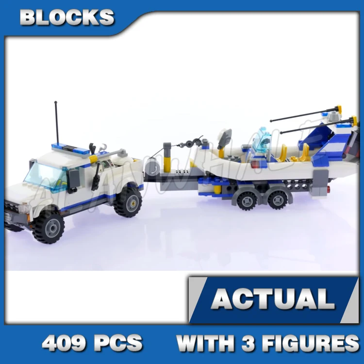 

409pcs City Cop Patrol Dinghy Surveillance station Lighthouse Hideaway 10421 Building Blocks Set Bricks Compatible with Model