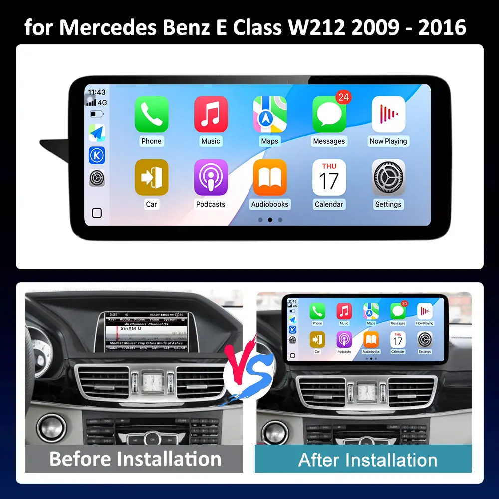 Car Radio Multimedia Player for Mercedes Benz E Class W212 2009 - 2016 QLED Screen 4G Android 16 Carplay Auto Accessories 4G DSP