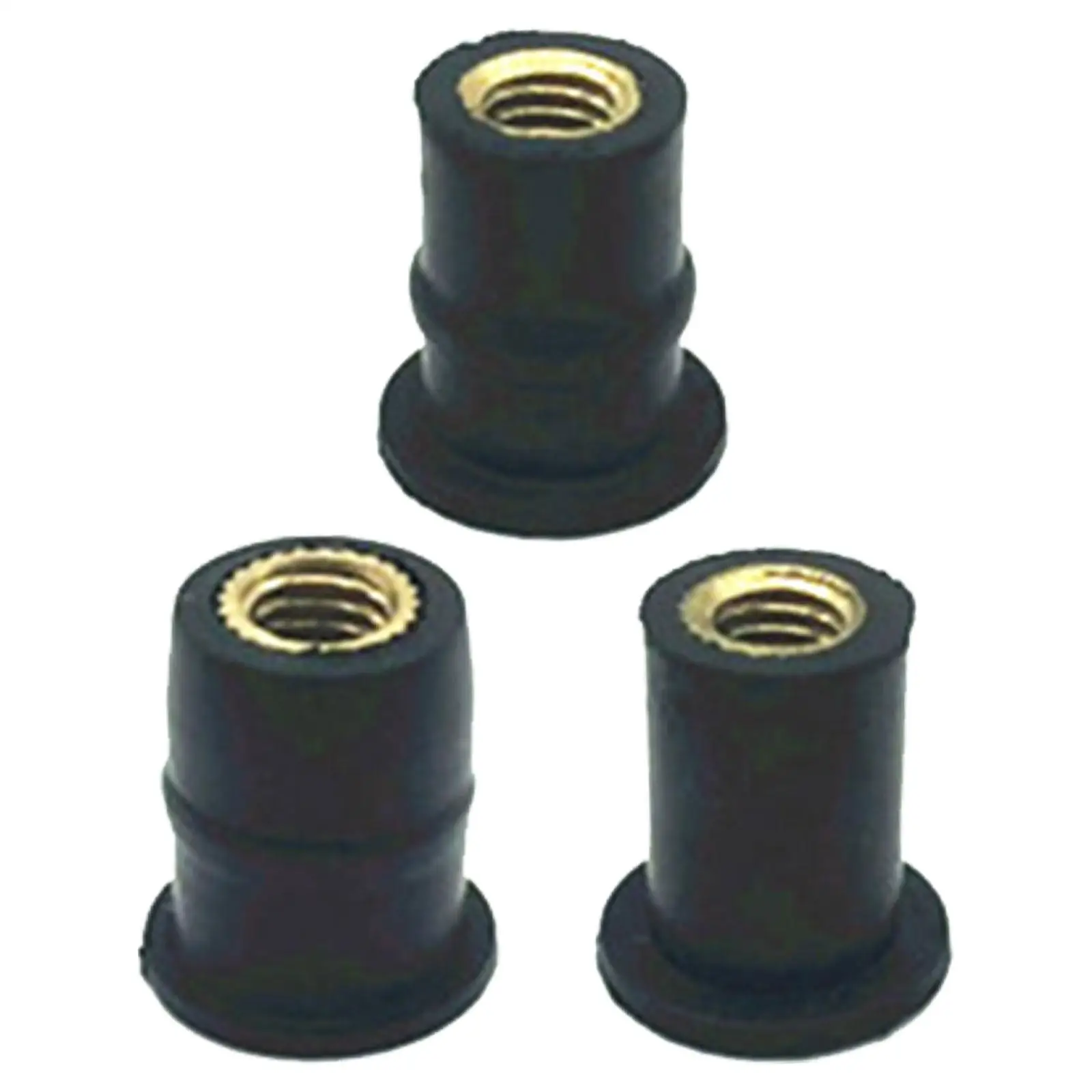 M5 Rubber Well Nut Brass Nut Windshield Replacement Fastener Universal Motorcycle Repair Parts for Fairing Body Panel