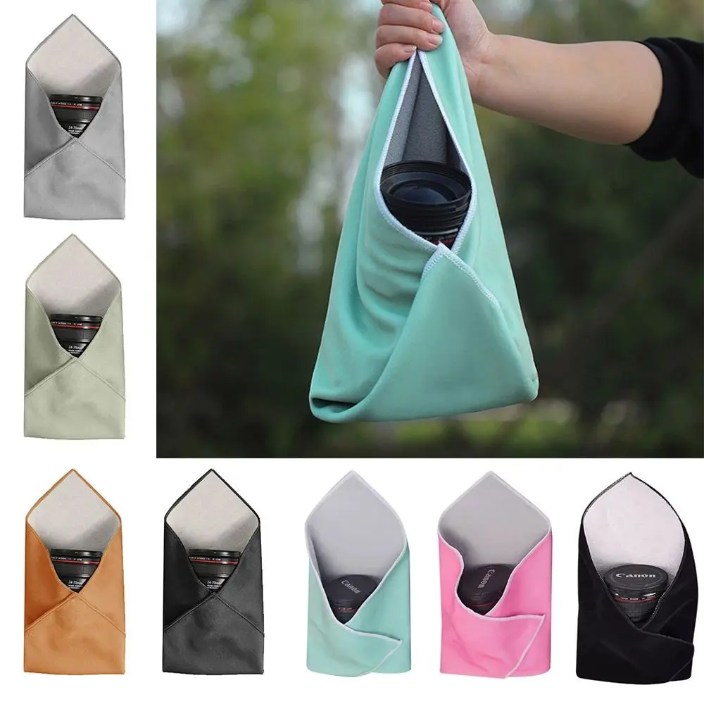 Envoltório de pano reutilizável para câmera, envoltório em torno da bolsa para computador digital, dobrável, envoltório protetor de câmera, à prova d'água, autoadesivo