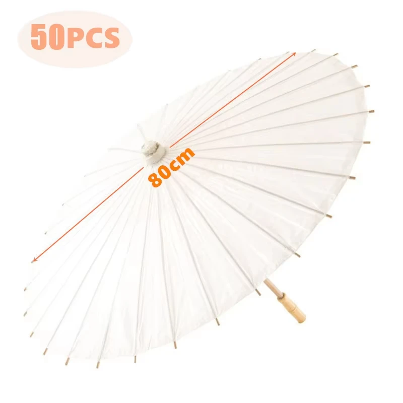 15/24/30/36/50/100PCS Parasol Paraplu's 60cm Bruiloft Papieren Paraplu Foto Props Wit DIY Paraplu voor Bruids Douche Party