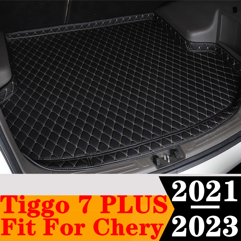 High Side Car Trunk Mat For Chery Tiggo 7 PLUS 2023 2022 2021 Custom Fit XPE Tail Boot Tray luggage Pad Rear Cargo Liner Carpet