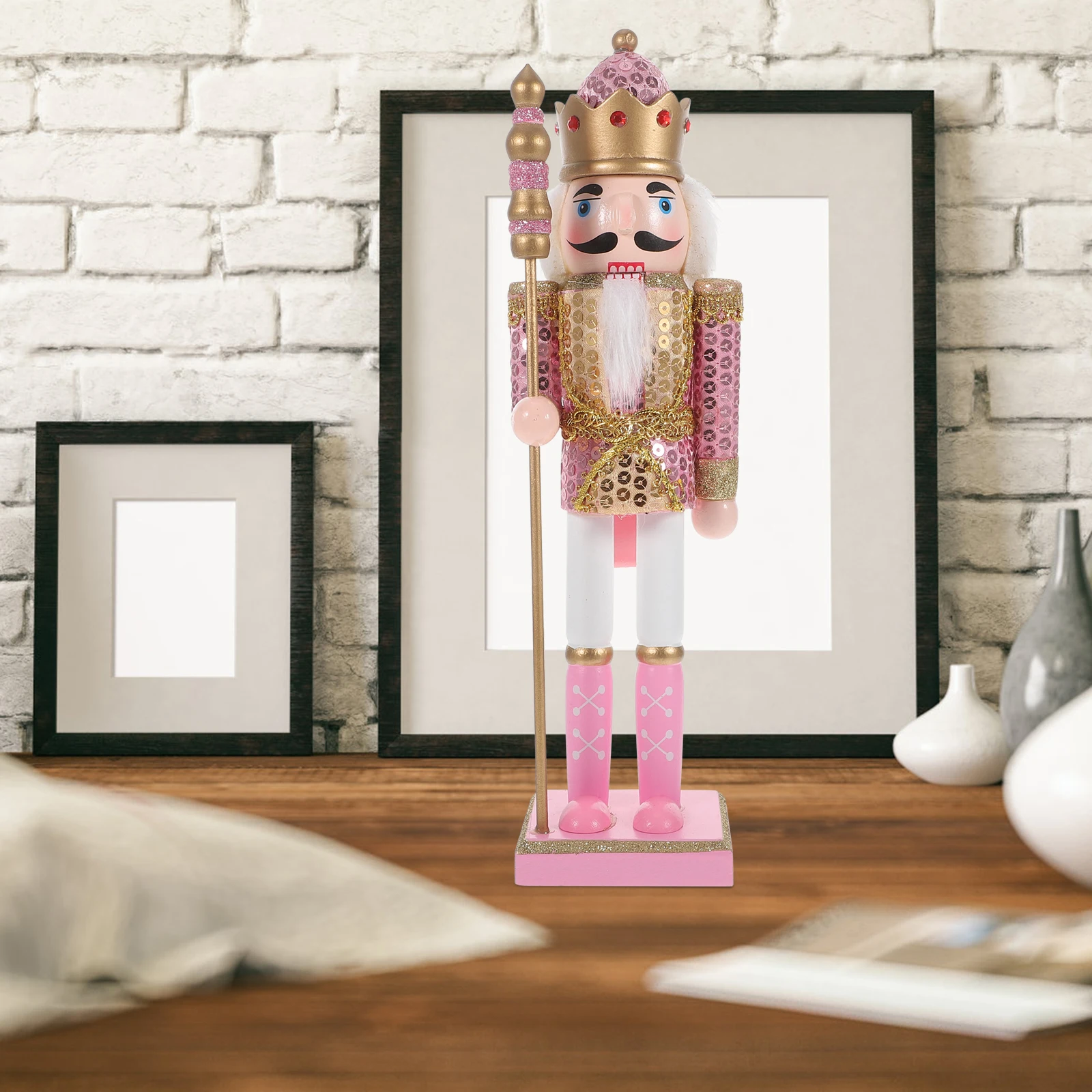 

Nutcracker Decoration Figurine Christmas naments Small Large Red Wooden H Painted Holiday Vitrine Display Home