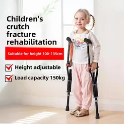 Aluminum Alloy Height Adjustable Underarm Crutches Armpit Cane Walkers for Children Walking Sticks Mobility Aid Walking Crutches