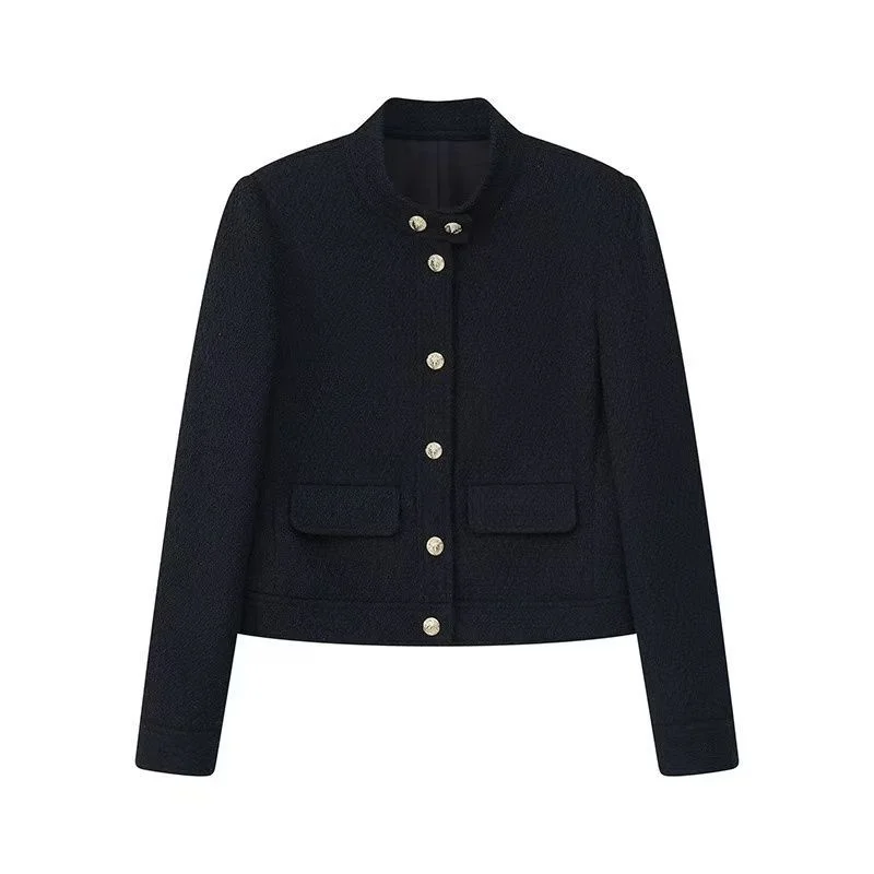 New outerwear Woman Clothes Cardigan  Spring Coat Jacket Fragrant Wind Coat Spring and Autumn High Stand Collar Loose Short Coat - view 2
