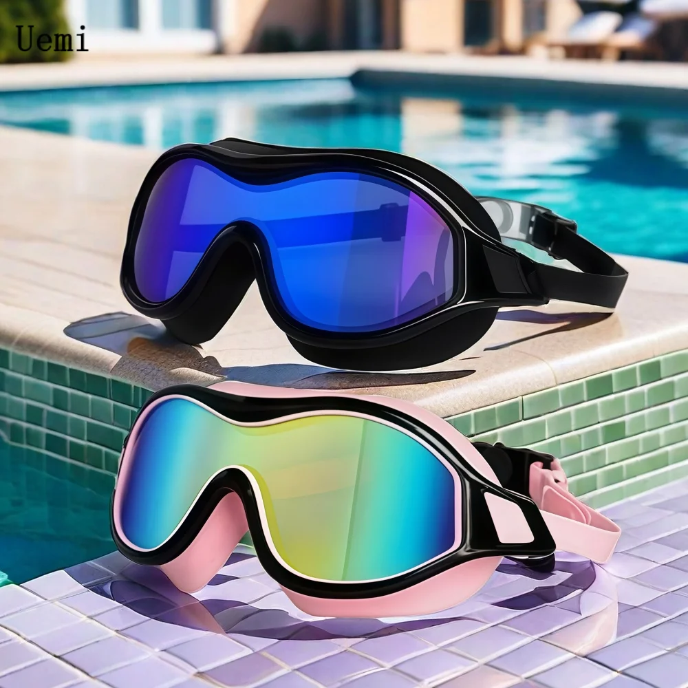 Swim Goggles Anti Fog Uv - Adult Large Frame Silicone Swim Goggles