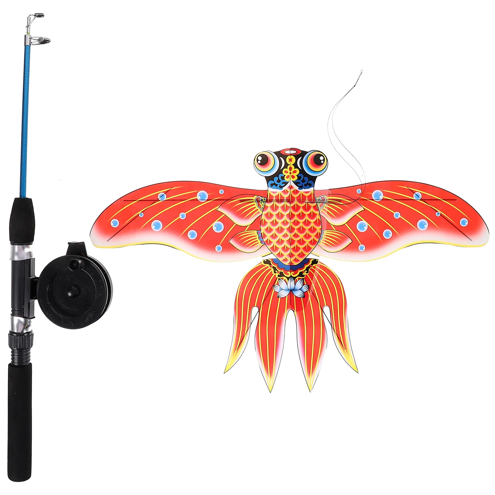 

Fishing Rod and Kite Small Kid with Pole for Kids Outdoor Portable Cartoon Child