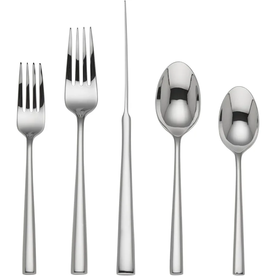 

Набор столовых приборов из 5 предметов, 0,9 фунта, нержавеющая сталь