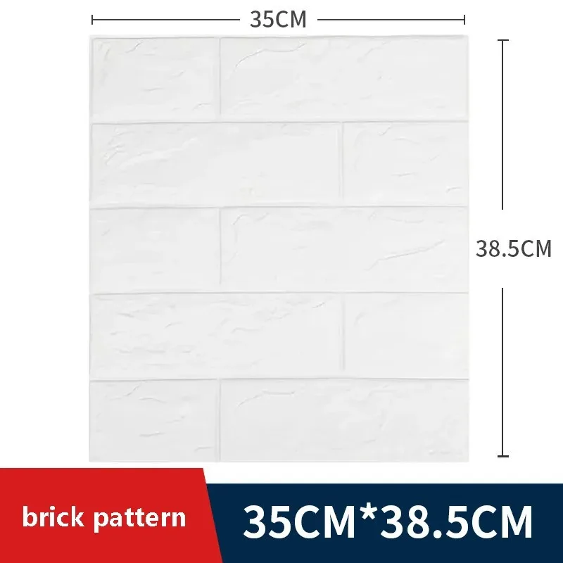 38.5cm*35cm PVC 3d Wallpaper Brick Pattern Self-adhesive Panels Foam Living Room Decoration Home Waterproof Wall Stickers