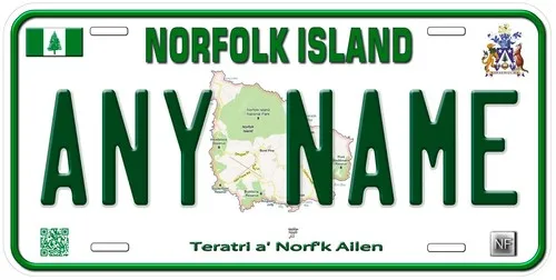 Norfolk Island Custom Personalized Novelty Car Tag License Plate Aluminum