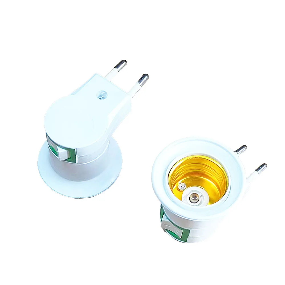 1Pcs Gratis Verzending E27 EU plug adapter met power on-off schakelaar E27 Socket Lampvoet Lamp socket