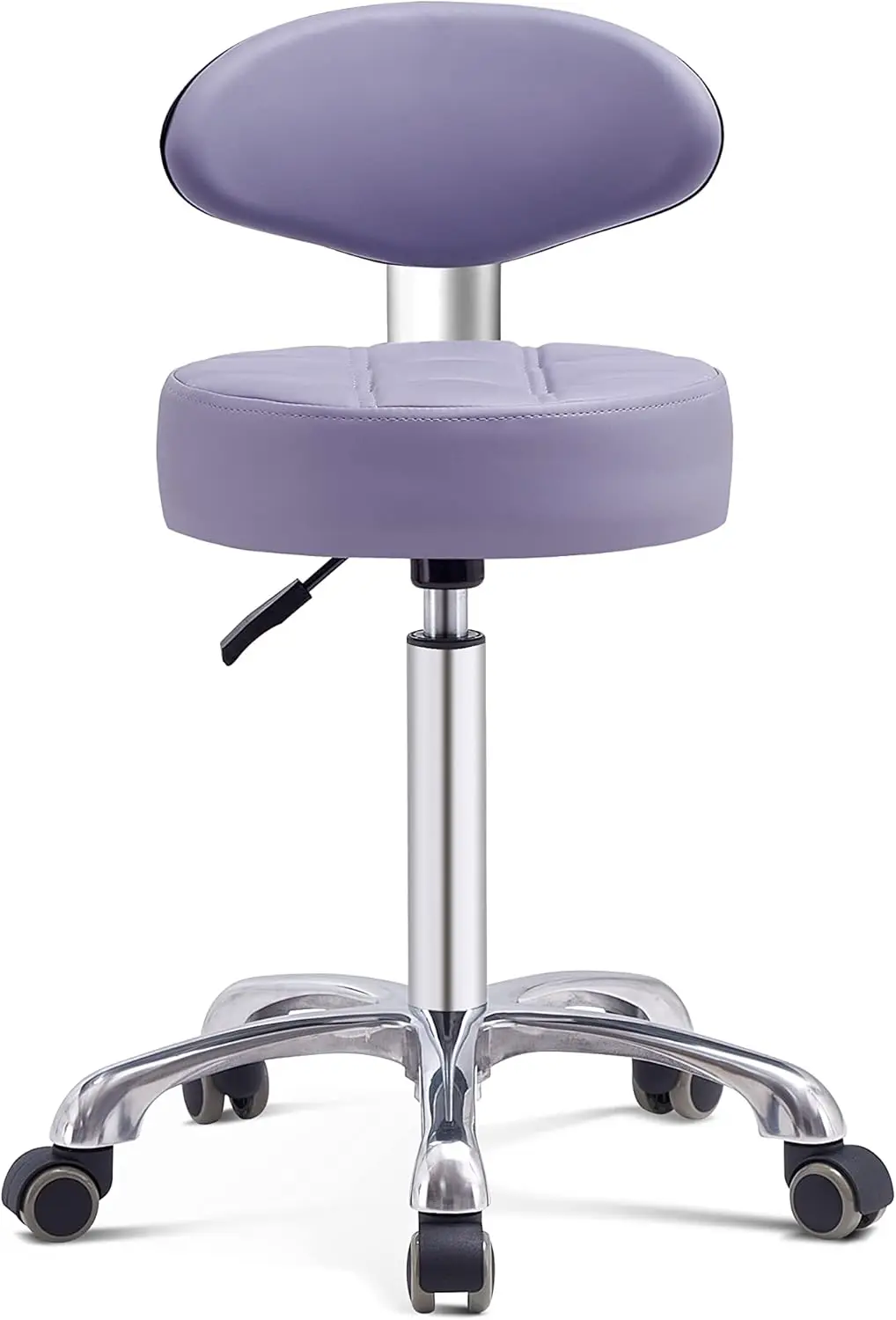 Grace & Grace Pneumatic Height Adjustable Rolling Swivel Stool With Comfortable Seat Heavy Duty Metal Base For Salon, Massage,