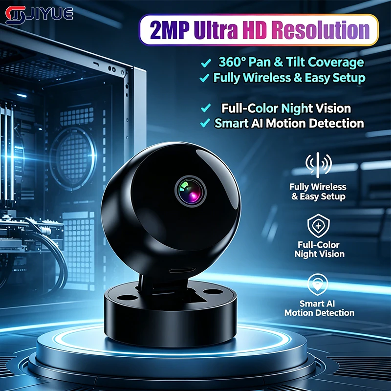 

1080P HD Rechargeable Wireless Security Camera 2MP Ultra HD 360° Pan Tilt Full Color Night Vision AI Motion Detection with Siren