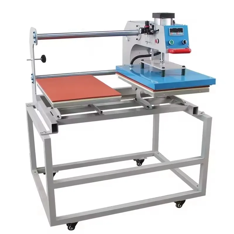 New Pneumatic Thermal Oil Heating Heat Transfer Press Machine 40*60 High Pressure Semi-Automatic T-shirt Printing Rhinestone