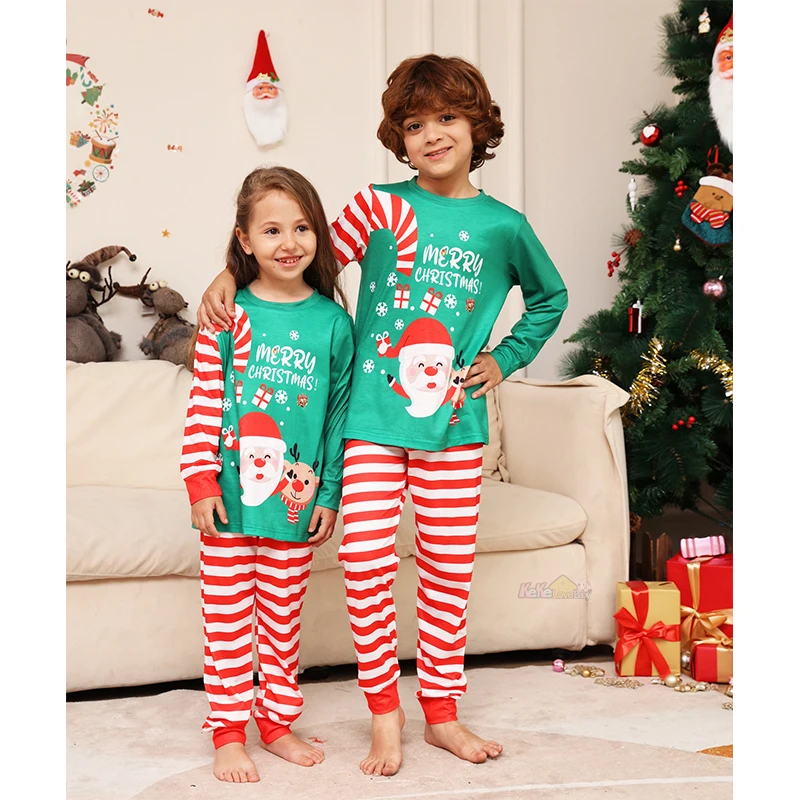 2024 Christmas Family Matching Pajamas Adult Kids Baby Xmas Outfits Mother And Daughter Father Son Sleepwear Pyjamas Clothes Set