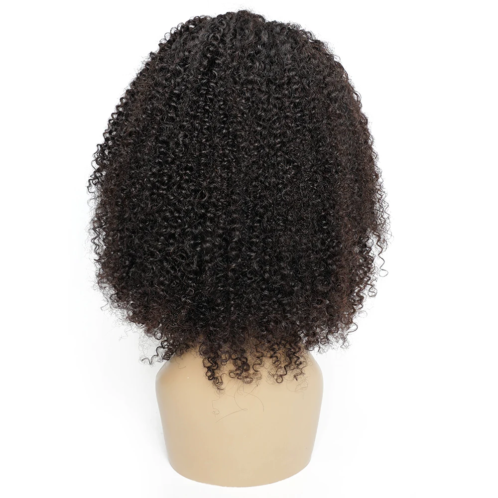 Perwersyjne kręcone włosy 13*4 peruki typu Lace Front naturalny kolor Remy włosy, w magazynie para: Indian włosów ludzkich 150% gęstość Afro loków 13x4 koronki przodu peruka dla kobiet