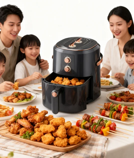 CKD SKD Electric Air Fryer with LCD Display for Household Use Custom Mold Design and Spare Parts Accessories Included