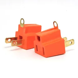American 125V 15A US Industry Plug Socket L5-15P L5-15R 3pin to 2pin Converter Outlet Rubber US Grounded Power Plug Orange
