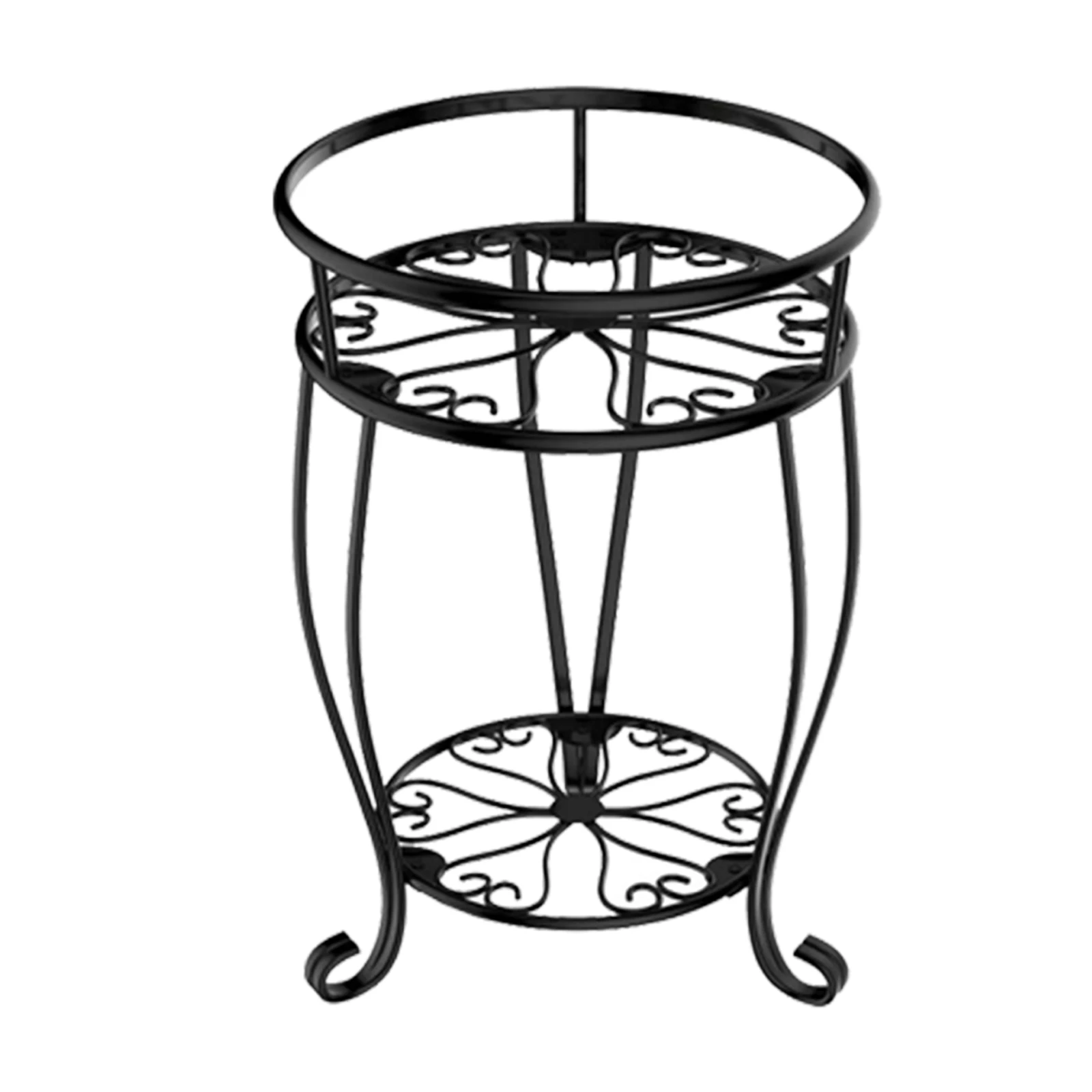 Soporte de Metal para plantas de 2 niveles, estantería rústica decorativa para interior y exterior, para macetas, Patio y balcón