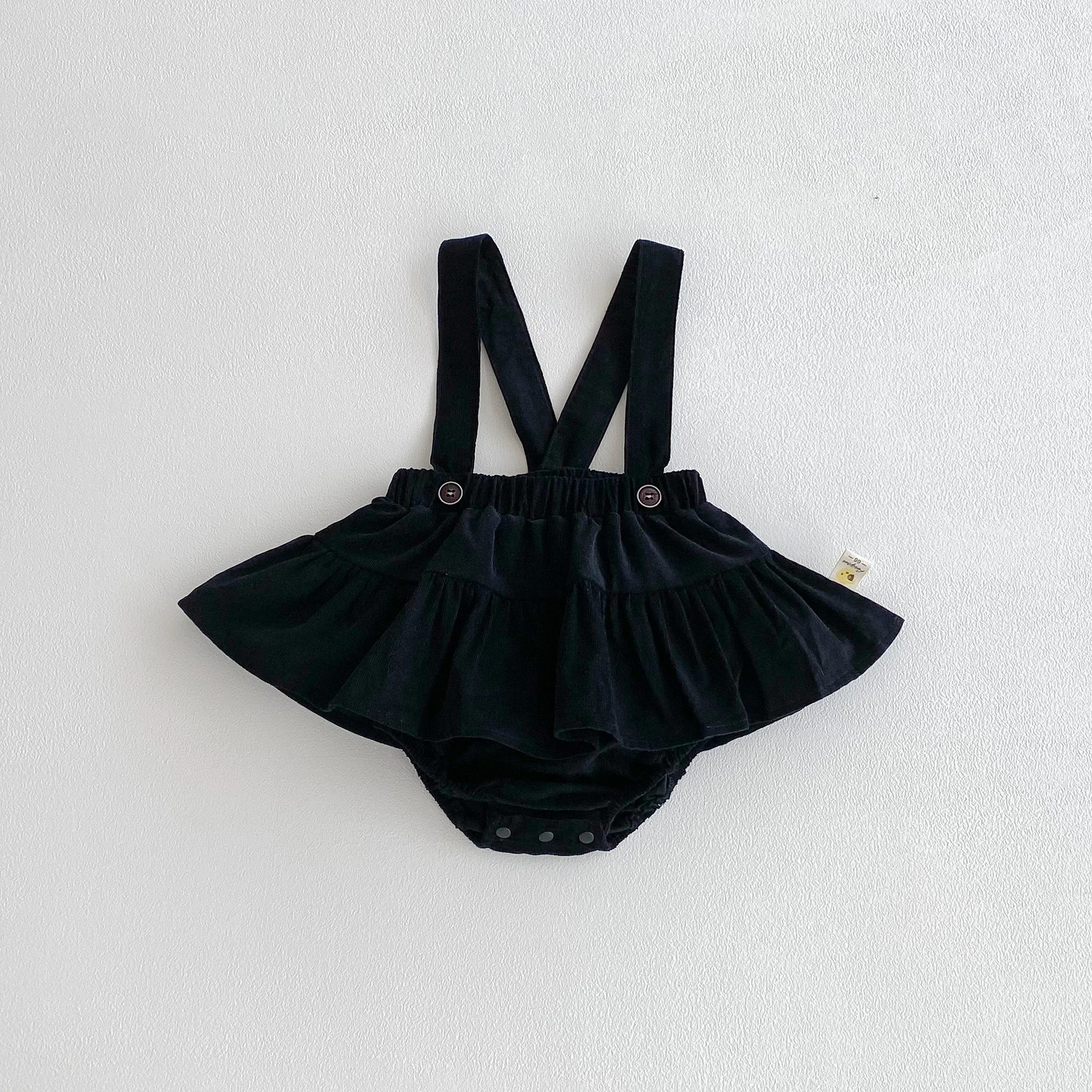 مجموعة أطفال جديدة لخريف 2025: طفلة أنيقة على الطراز الكوري مع ياقة من الدانتيل وسراويل علوية معلقة طقم مكون من قطعتين #6