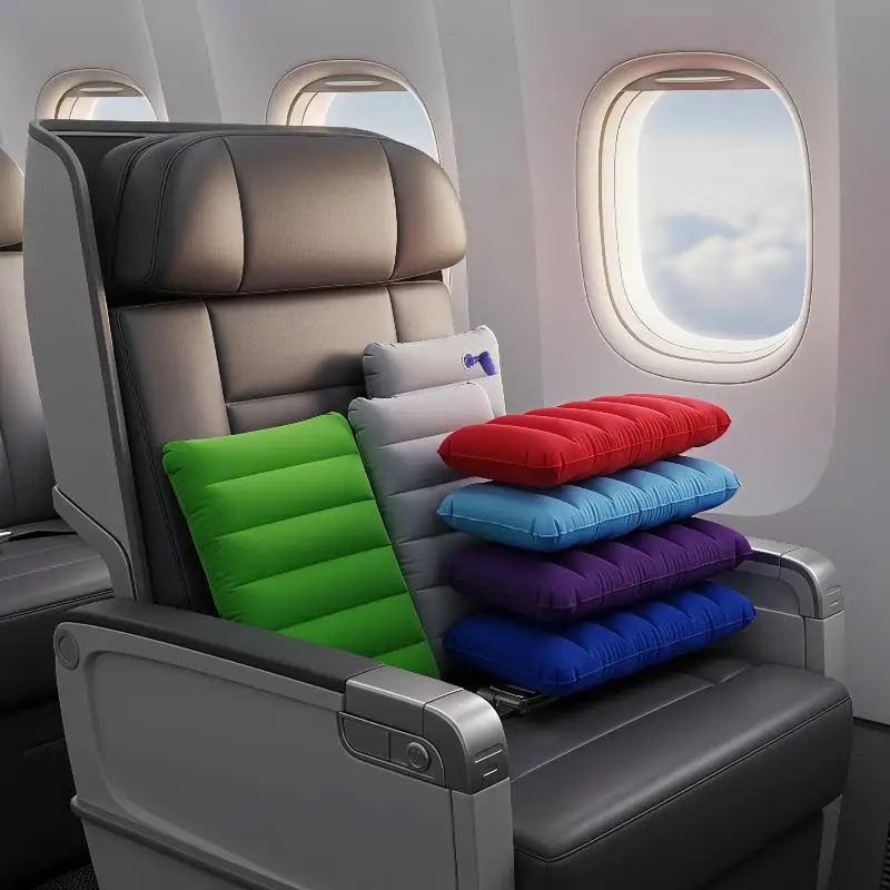 1pc Inflatable Square Pillow Outdoor Camping Business Travel Neck Pillow Portable Comfortable Pillow Cushion