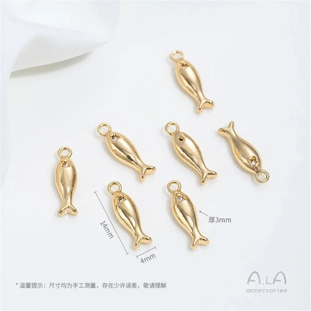 14k banhado a ouro série vida marinha pingente golfinho estrela do mar concha baleia pingente diy jóias acessórios