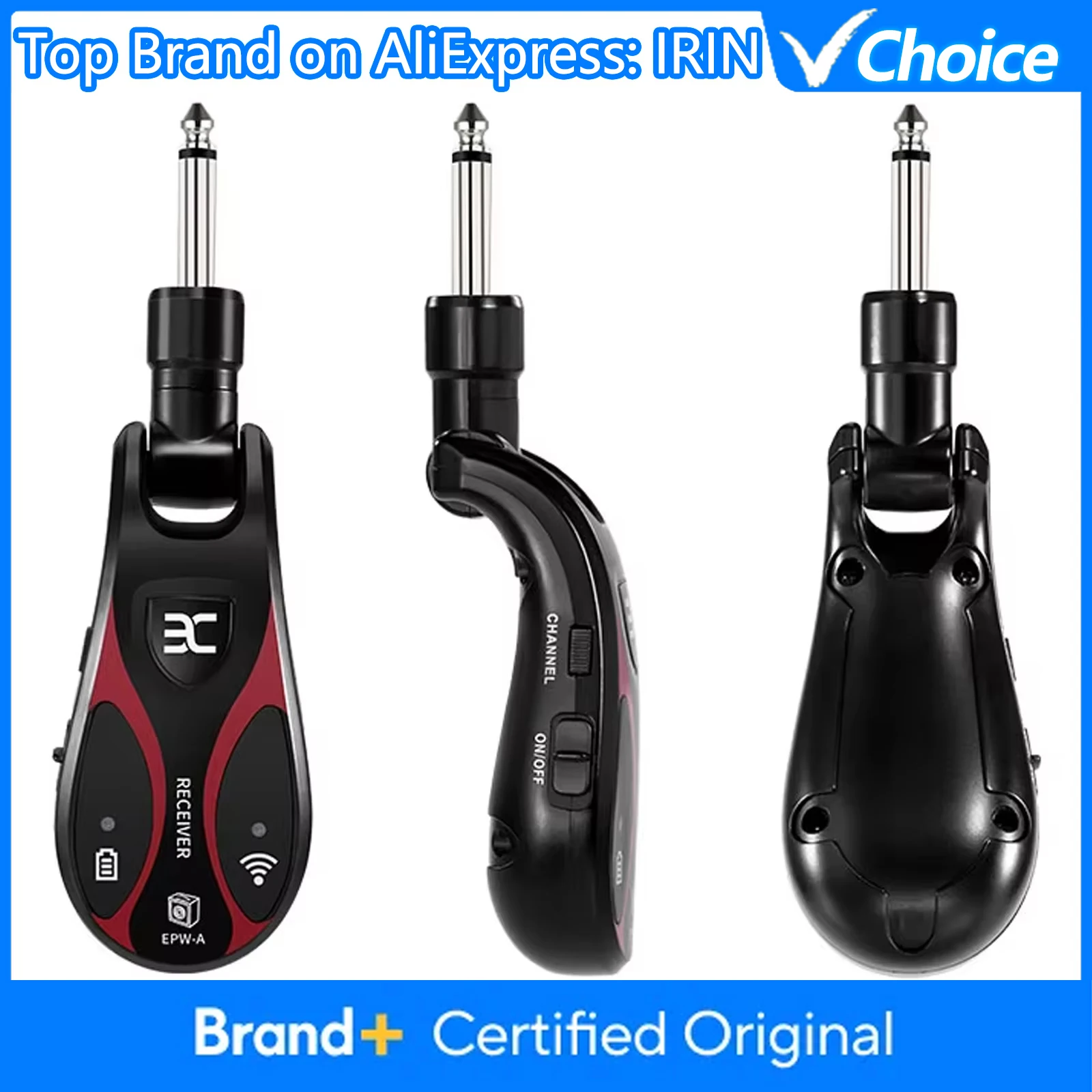 

Беспроводная система для гитары ENO EPW-A UHF с разъемом 6,35 мм для гитарного усилителя, перезаряжаемый аудиопередатчик-приемник, аксессуары для гитары