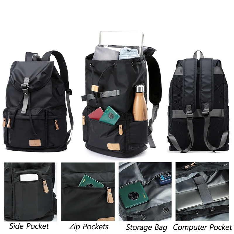 Imagem -02 - Mochila para Notebook com Carregamento Usb para Homens Mochila Durável Impermeável Alta Capacidade Bolsa Militar Mochila de Viagem Esportiva 16