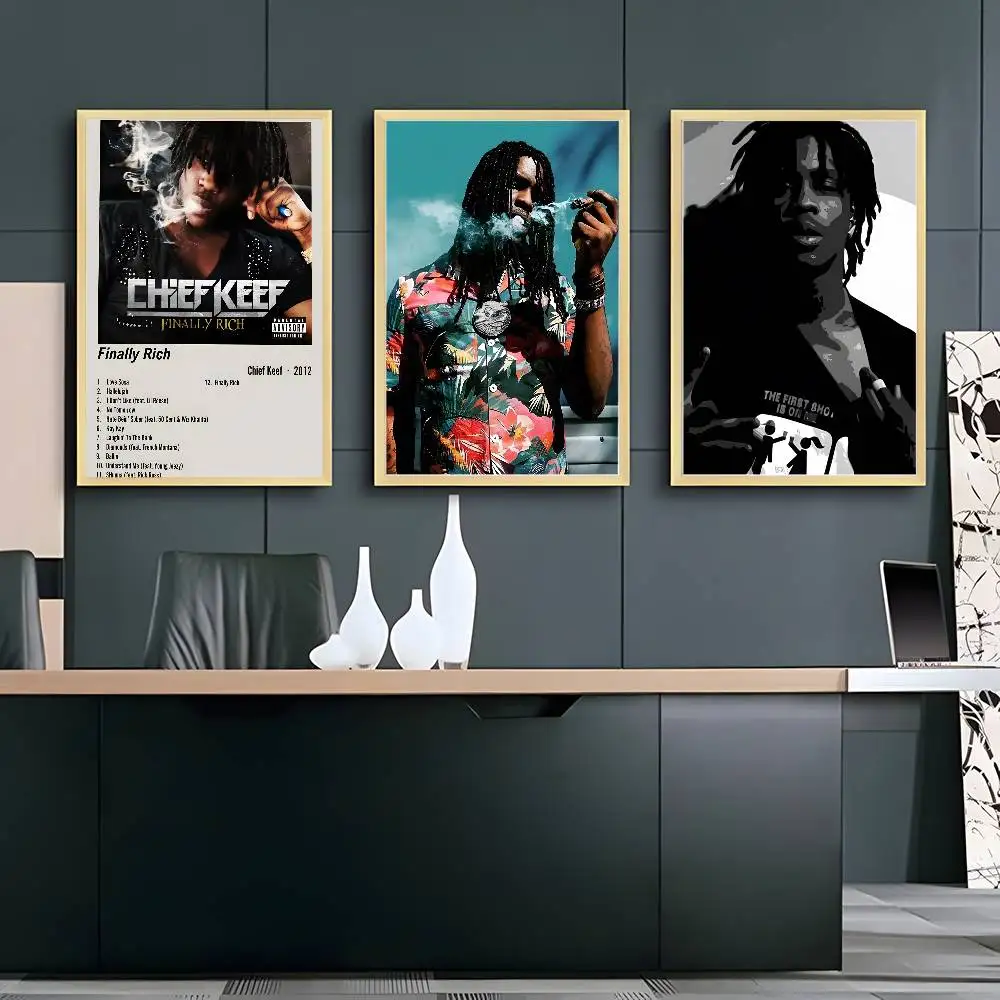 Affiche de rappeur Hip Hop américain C-Chief KeefS, art HD, mur collant, imperméable, décoration esthétique pour la maison, le salon, le bar et le bureau