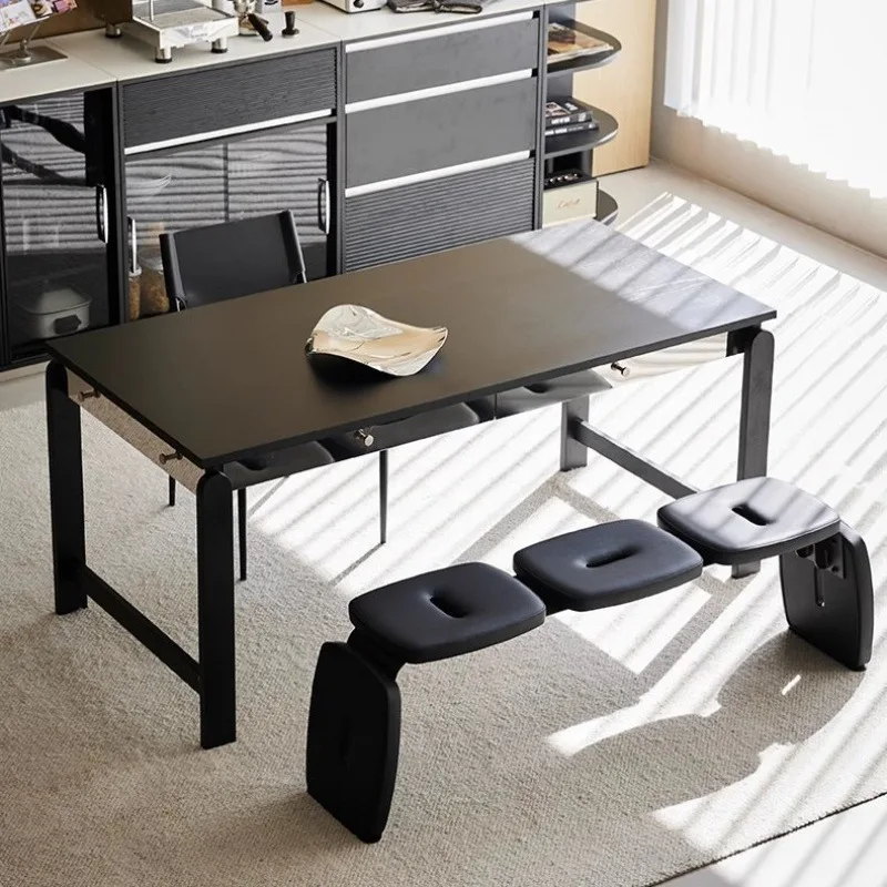 

Solid wood dining table household small apartment square table simple rectangular negotiation table