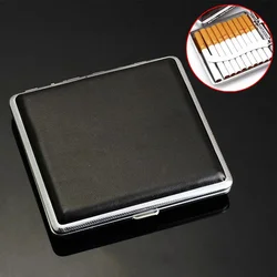 20 Sticks Gift for Men's Leather Cigarette Box Cigar Case Metal Leather Smoking Accessories Cigarette Lady Storage Cover Hold