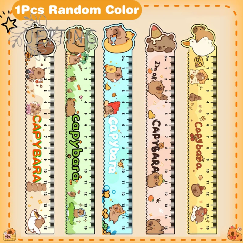 

Лидер продаж, 1 шт., милая мультяшная линейка капибары, креативная кавайная прямая линейка, волнистые линии, инструменты для рисования, студенческие канцелярские принадлежности, офисные принадлежности G