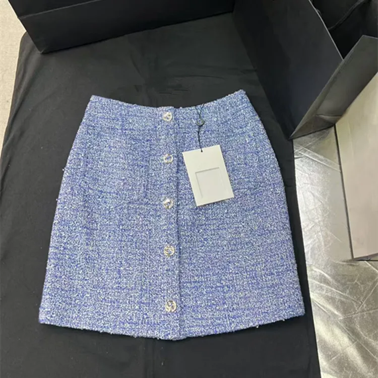 Customization European women's fashion 2026 spring new style Short-sleeved single-button tweed coat and skirt suit