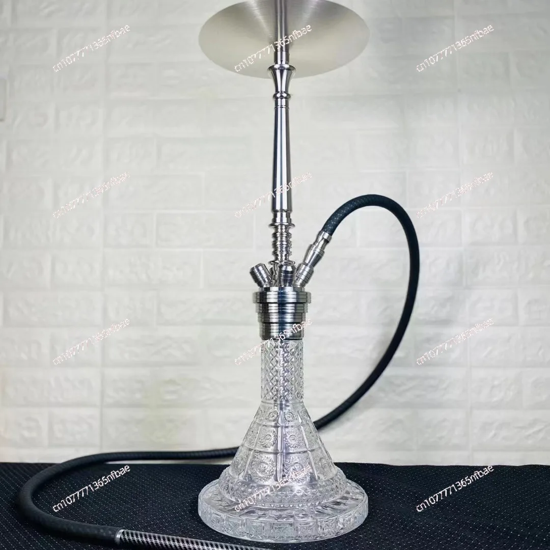 Stainless Steel Multi-Tube Large Hookah Set with Complete Shisha Accessories