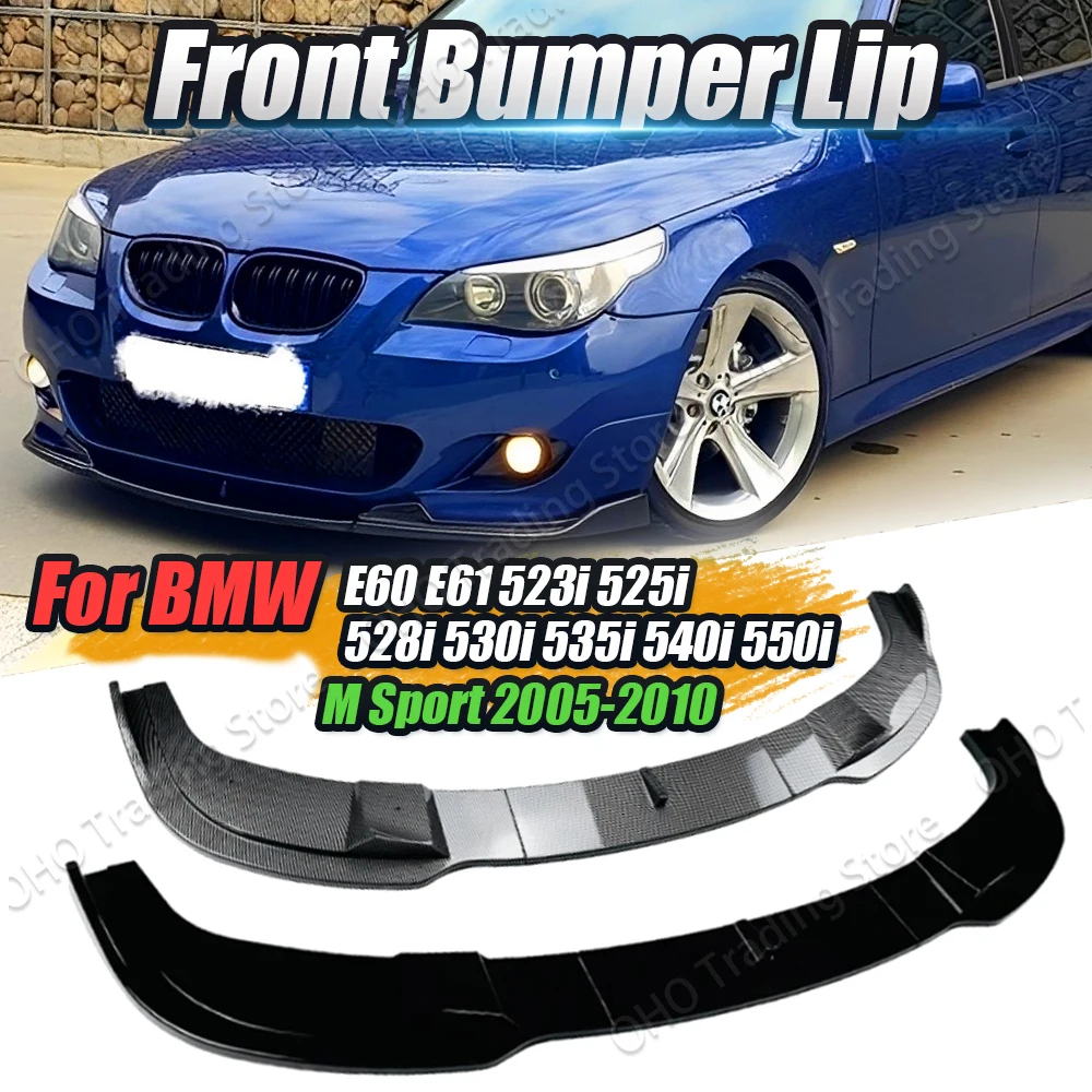 E60 E61 Car Front Bumper Splitter Lip Diffuser Spoiler Guard For BMW 523i 525i 528i 530i 535i 540i 550i M Sport 2005-2010 Tuning 