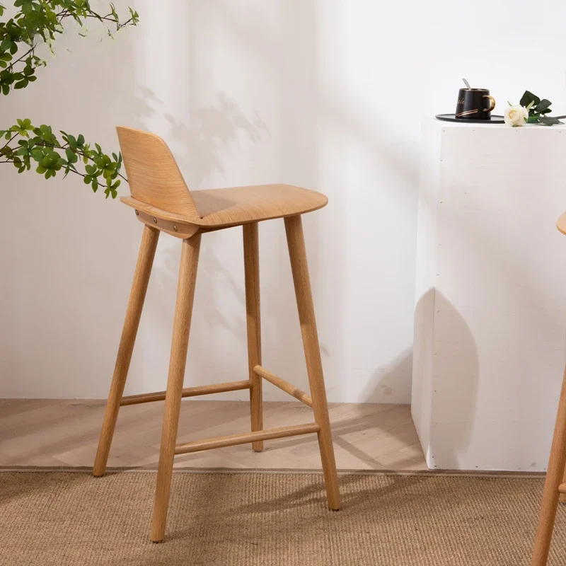 Tabouret de Bar en bois massif de styliste nordique, moderne et Simple, matériel de Protection de l'environnement, tabourets de salle à manger