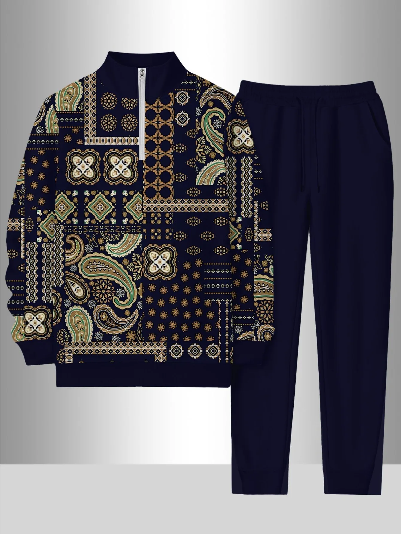 Conjunto de 2 piezas, conjunto deportivo de manga larga y pantalones largos a la moda para hombres europeos y americanos