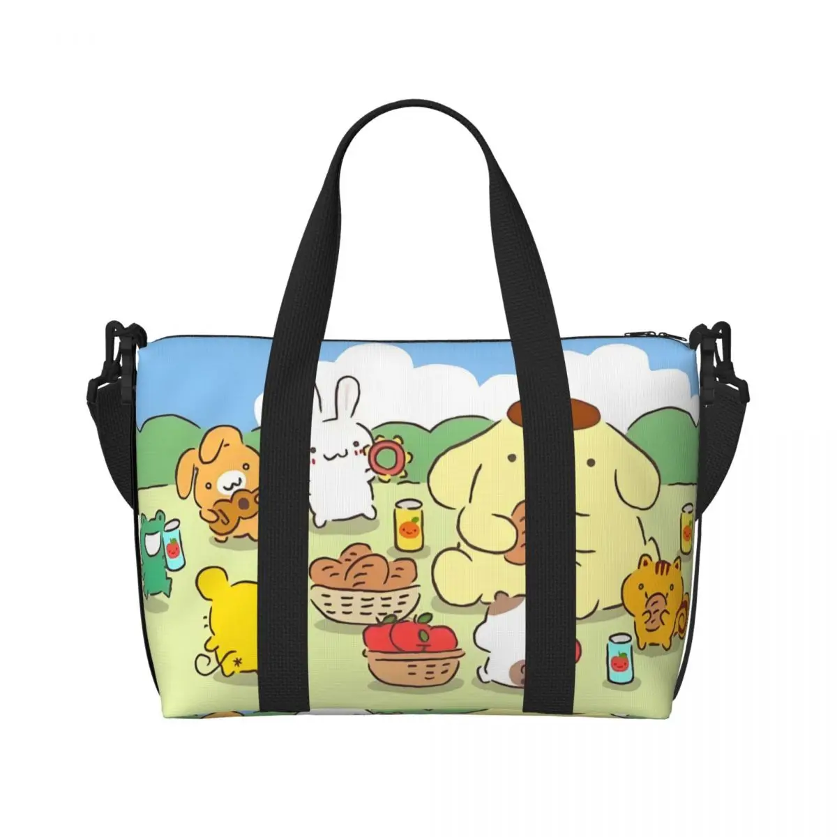 

Custom Anime Dog Pompompurin Tote Bag Women Large Capacity Cartoon Kawaii Beach Gym Shoulder Travel Bag