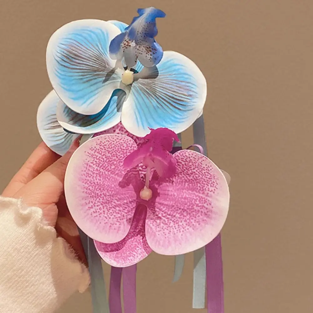 Заколка-краб для волос, с орхидеей