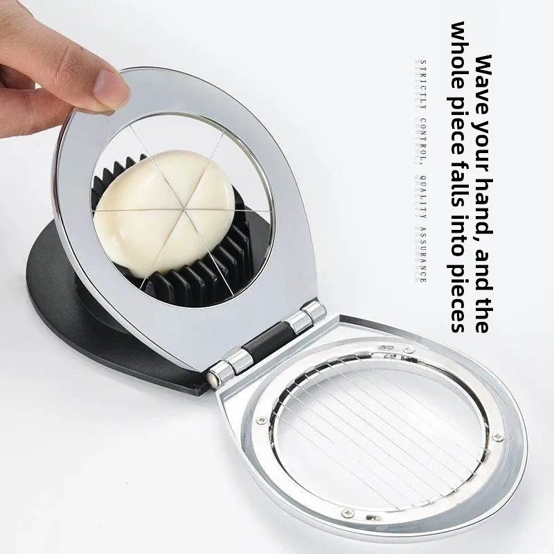 Cortador de huevos de acero inoxidable, herramienta de cocina multifunción para huevos duros y tofu, fácil de limpiar, diseño japonés