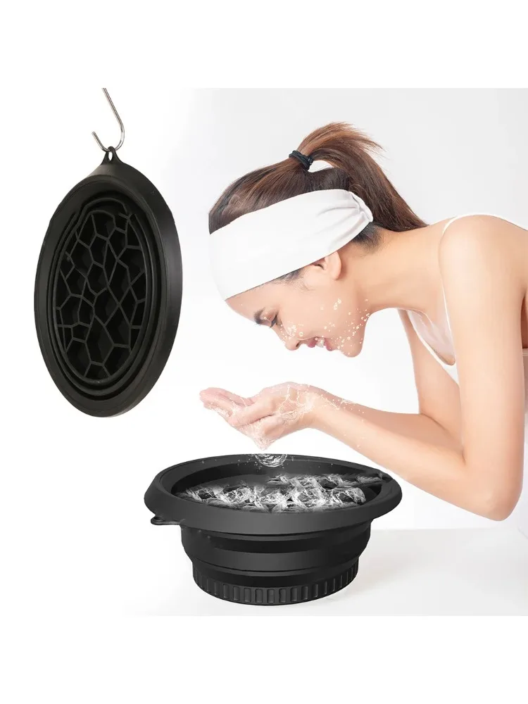 Bol de bain de glace pliable pour le visage, lavabo plongeant en Silicone, Portable, voyage, maison, soins de la peau, bain pour le visage