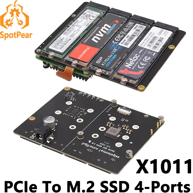 raspberry pi pcie para m2 nvme placa ssd de portas hat pi5 quatro vezes 2280 x1011 01