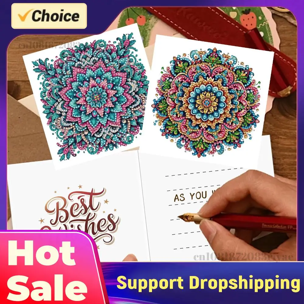 

12Pcs DIY Diamond Art Painting Greeting Card Kit with Envelopes Diamond Art Cards for Beginner Adult Birthday Holiday Blessing